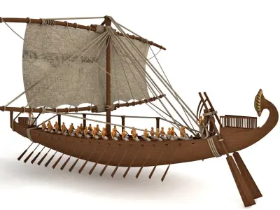 ancient Egyptian ship 3D model
