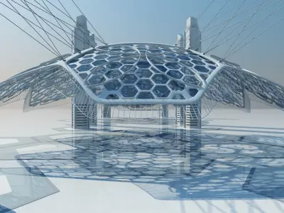 Futuristic Architectural Structure 15 3D model