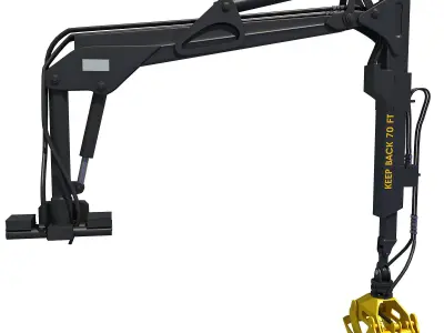 Yellow Forwarder Crane 3D model