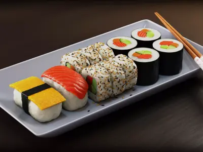 Virtual sushi 3D model