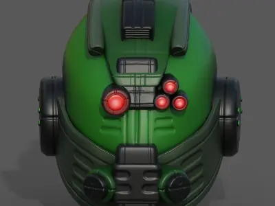 Helmet scifi military combat 3d model low Low-poly 3D model