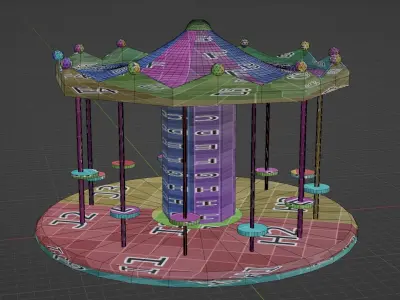 Carosuel for Funfair Free low-poly 3D model