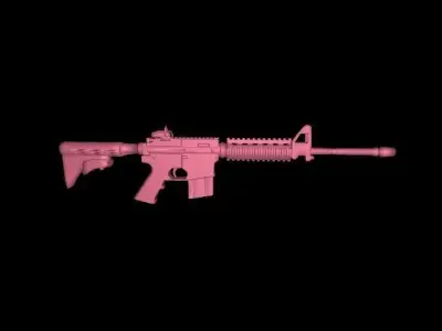 Shotgun and AR15 Low-poly 3D model