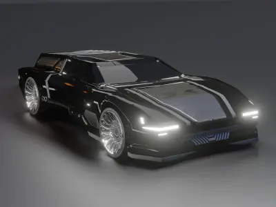 3 FREE Low-Polly Futuristic PBR Vehicle Pack Free low-poly 3D model