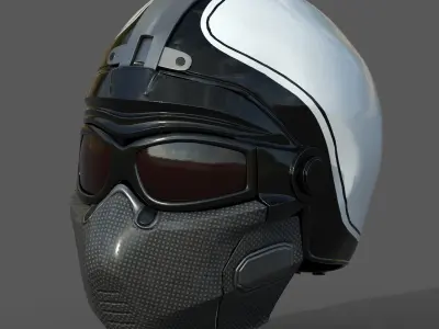 Helmet scifi military combat 3d model low poly human generic  Low-poly 3D model