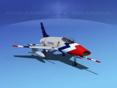 North American F-100E Skyblazers 3D model