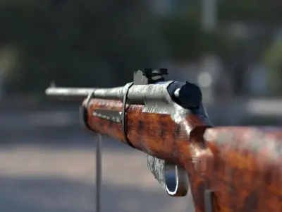 bolt rifle Low-poly 3D model