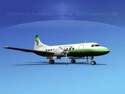 Convair CV-340 Air Atlantique 3D model