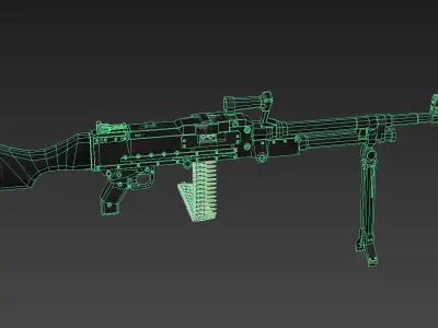 M60 machinegun low-poly model Low-poly 3D model