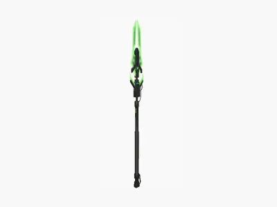SciFi War Spear A03 Black Green - Character Design Fashion Low-poly 3D model