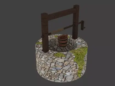 Simple Medieval Well Low-poly 3D model