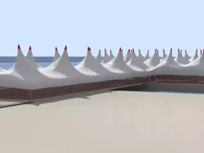 MARQUEE building with tents 3D model