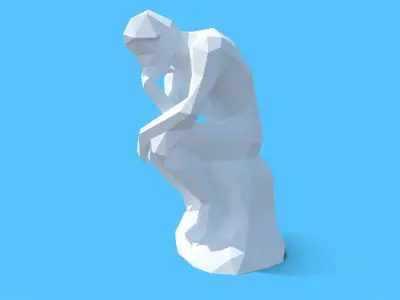 The Thinker Sculpture Low Low-poly 3D model
