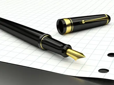 Elegant fountain pen 3D model
