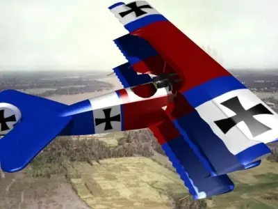 Fokker DR-1 Triplane V06 3D model