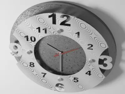 Fancy Wall Clock Low Poly Free low-poly 3D model