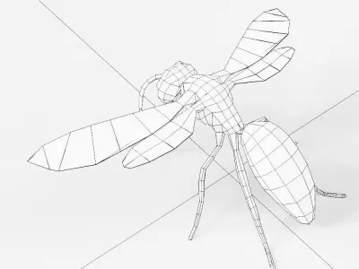 Flying ant 3d model  Low-poly 3D model