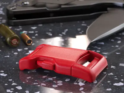 YKK Contoured Side Release Plastic Buckle Red 3D model