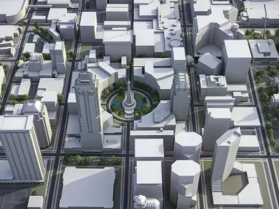 Indianapolis - 3D City Low-poly 3D model