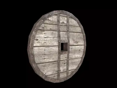 Wagon Wheel 6 Low-poly 3D model