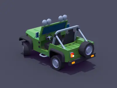 Jeep 4x4 Low-poly 3D model
