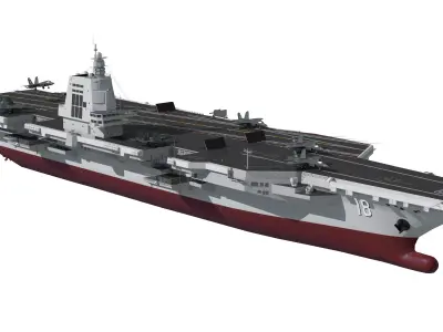 Chinese Army Navy Type 003 Aircraft Carrier Fujian Ship 3D model
