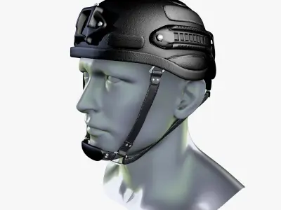 Ballistic Tactical Helmet Low Poly Low-poly 3D model