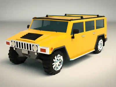 Low Poly SUV 04 Low-poly 3D model
