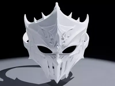 Dark Gothic Knight Mask 3D Model 3D model