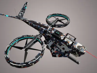 Military Hover Drone Low-poly 3D model