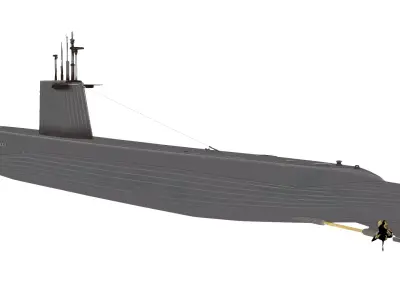 Modern Military Submarine 3D model