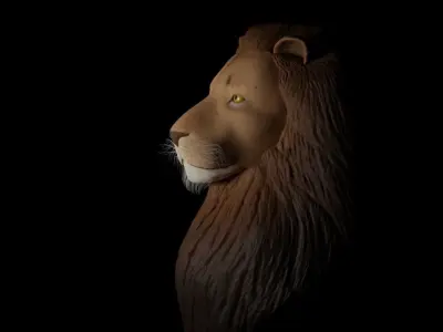 Lion Bust 3D model