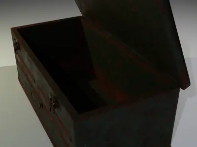 Rusty Military Metal Crate Low-poly Low-poly 3D model