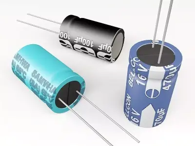electrolytic capacitor Low-poly 3D model