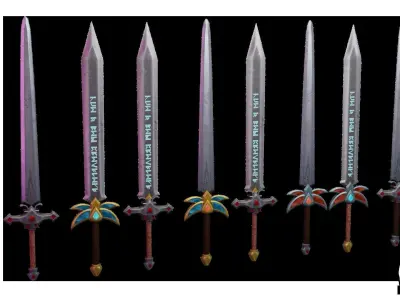 Modular Sword Pack 1 Low-poly 3D model