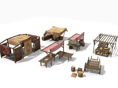 ancient market 3D model