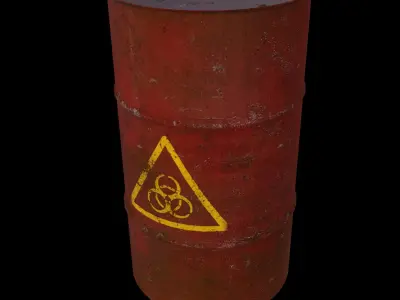 Old barrel of hazardous chemicals PBR low-poly game ready real Low-poly 3D model