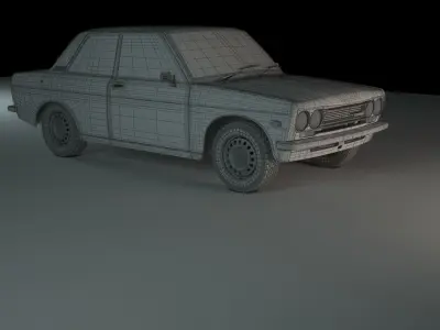 DATSUN 510 - Rally Car - Blue Bird -  Coupe - rust - ratrod 3D model