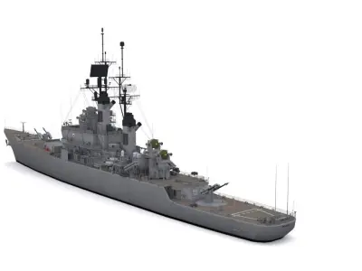 CG 18  -  USS Worden Low-poly 3D model