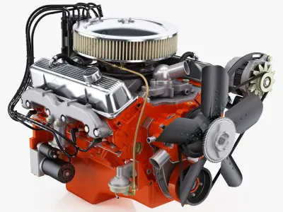 Chevrolet 350 Small-Block V8 LT-1 370 302 3D model