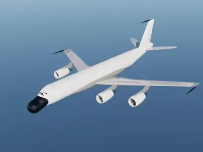 707-700 ELTA Suite Radar Plane - Custom 1950s Modernized Jet Low-poly 3D model