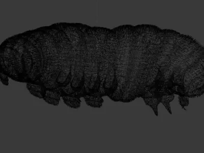 Green larvae 3d model 3D model