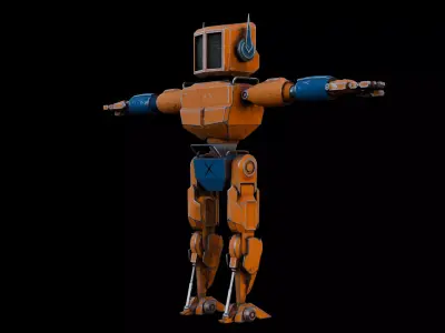 Monitor Bot Low-poly 3D model