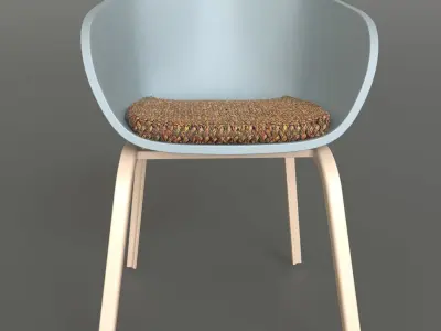 Chair with wicker seat Free 3D model