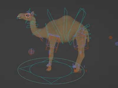 Camel 3D Model Rigged and Animated Low-poly 3D model