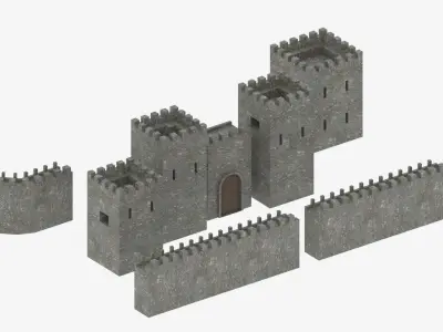 Medieval Castle Pack Low-poly 3D model