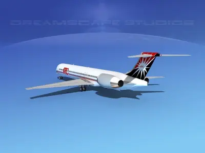 McDonnell Douglas MD83 AMC Airlines 3D model