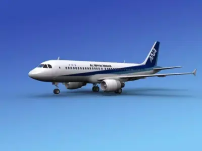 Airbus A320 All Nippon Airways 3D model