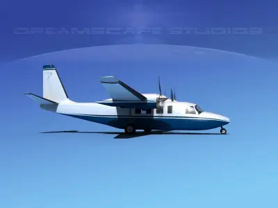 Rockwell Turbo Commander 690 V09 3D model