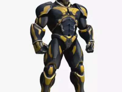 Sci-Fi Knight Character Warrior Figure Low-poly 3D model